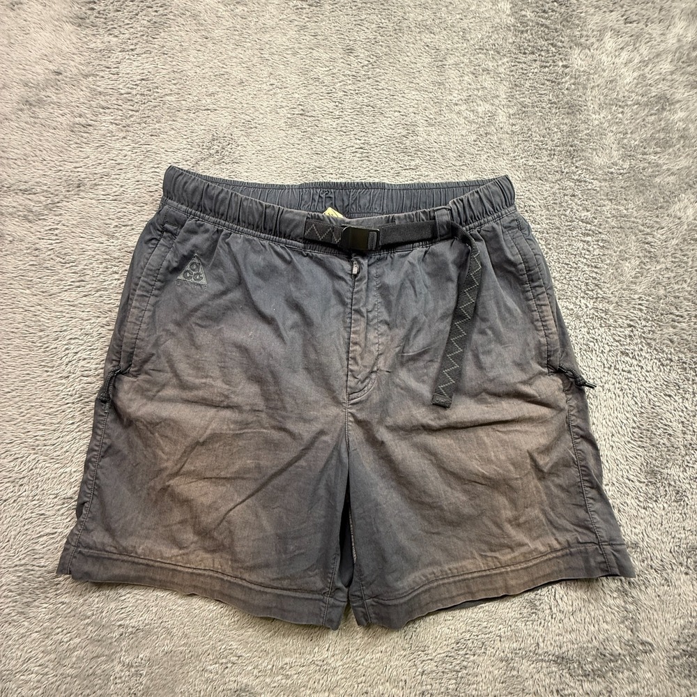 Nike ACG Shorts Sun Faded Belted Mens M Graphite Gray Cotton Nylon Blend